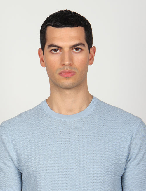 T shirt in cotone lavorazione spigata