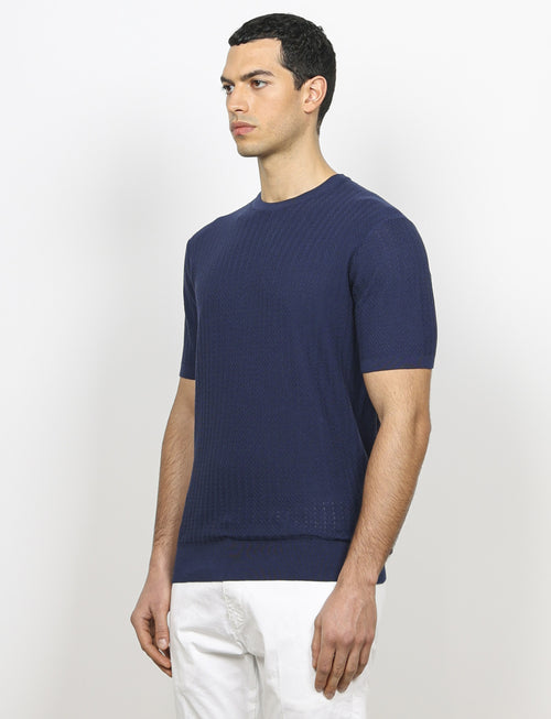 T shirt in cotone lavorazione spigata