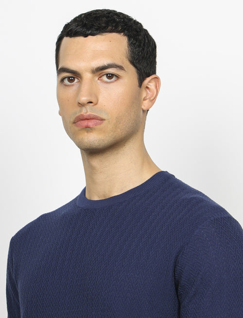 T shirt in cotone lavorazione spigata