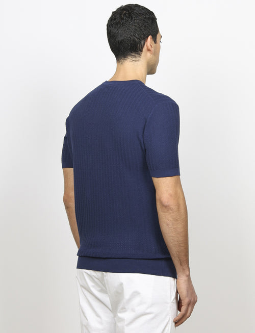 T shirt in cotone lavorazione spigata