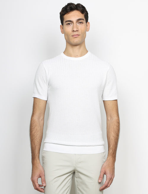 T shirt in cotone lavorazione spigata