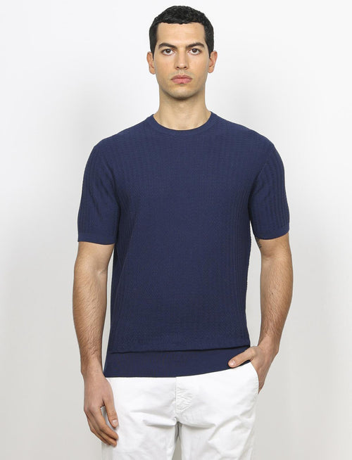 T shirt in cotone lavorazione spigata