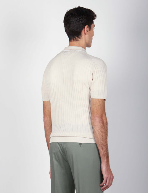 Polo in cotone a coste con dettagli a contrasto luigi fusaro