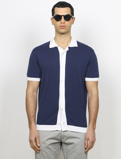 Cardigan polo in cotone_Luigi Fusaro