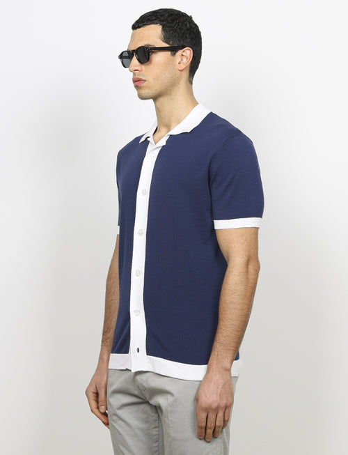 Cardigan polo in cotone_Luigi Fusaro