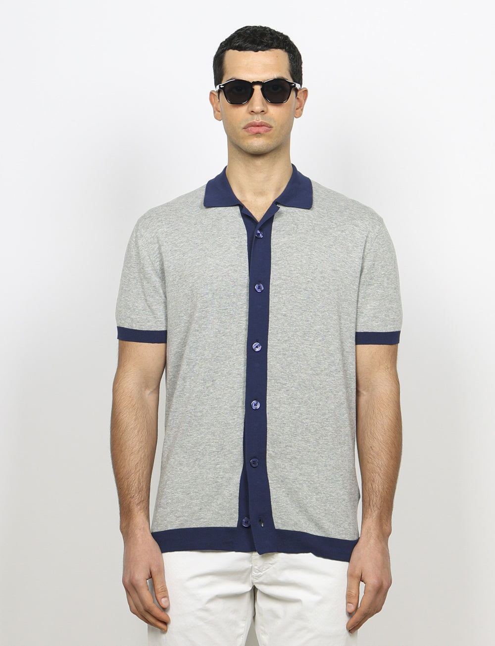 Cardigan polo in cotone