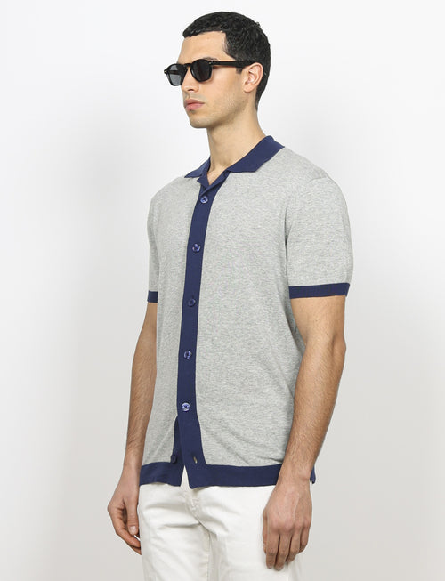 Cardigan polo in cotone_Luigi Fusaro