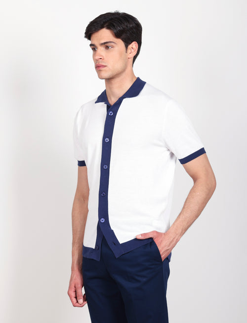 Cardigan polo in cotone_Luigi Fusaro