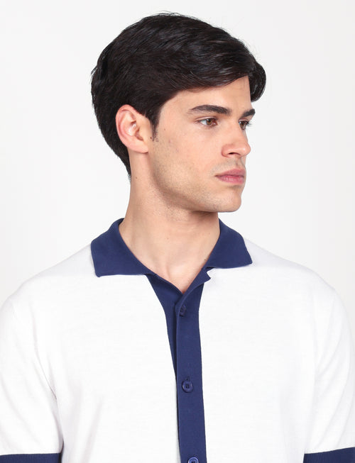 Cardigan polo in cotone_Luigi Fusaro