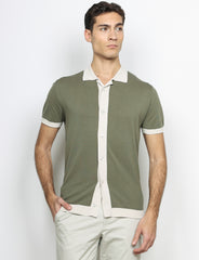 Cardigan polo in cotone