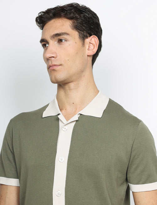 Cardigan polo in cotone_Luigi Fusaro