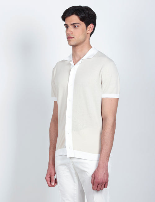 Cardigan polo in cotone_Luigi Fusaro