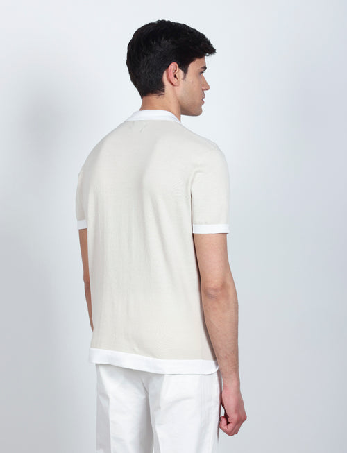 Cardigan polo in cotone_Luigi Fusaro