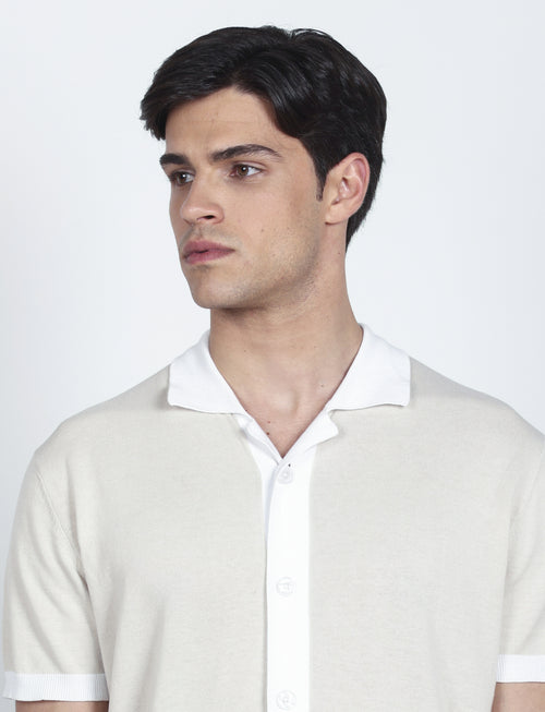 Cardigan polo in cotone_Luigi Fusaro