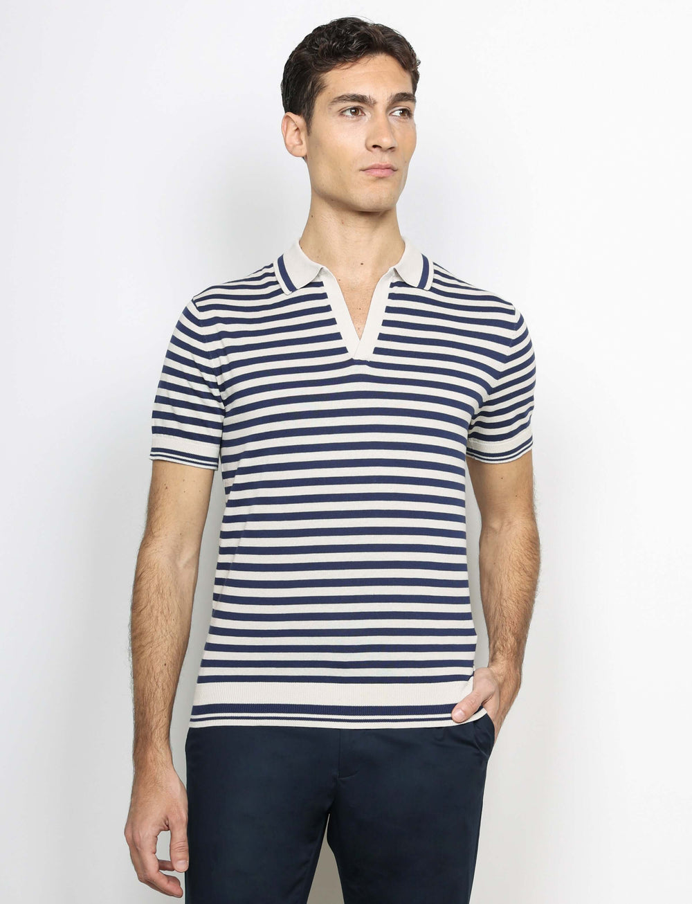 Polo derby a righe in cotone