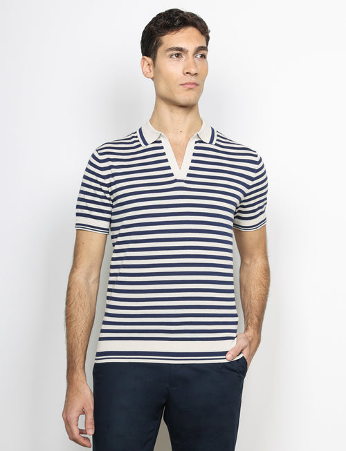 Polo derby a righe in cotone Luigi Fusaro