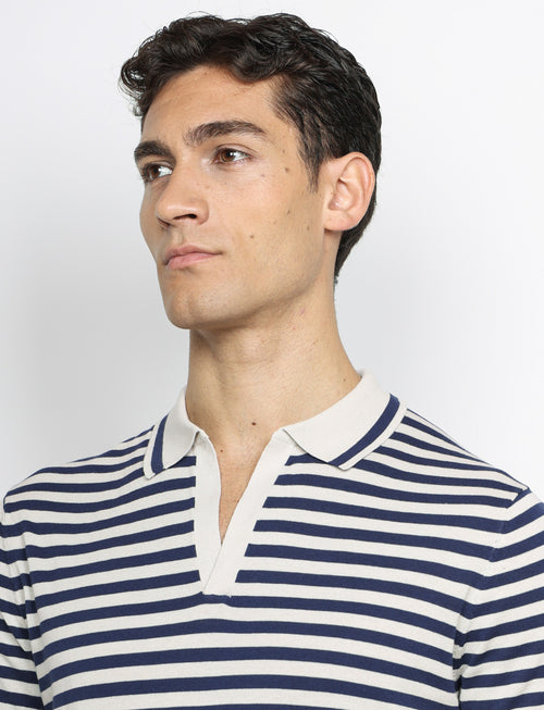 Polo derby a righe in cotone Luigi Fusaro