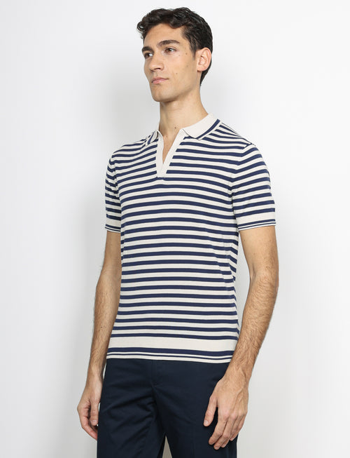 Polo derby a righe in cotone Luigi Fusaro