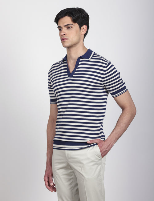 Polo derby a righe in cotone Luigi Fusaro