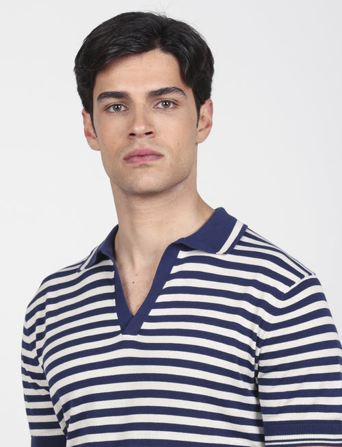 Polo derby a righe in cotone Luigi Fusaro