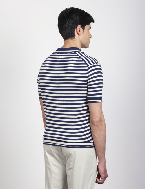 Polo derby a righe in cotone Luigi Fusaro