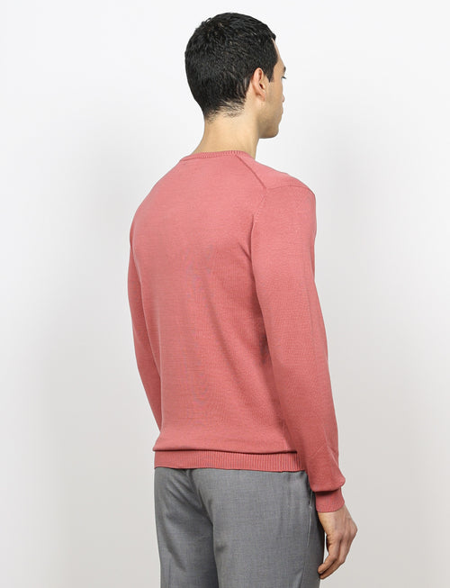 Maglia girocollo in cotone a maniche lunghe_Luigi Fusaro