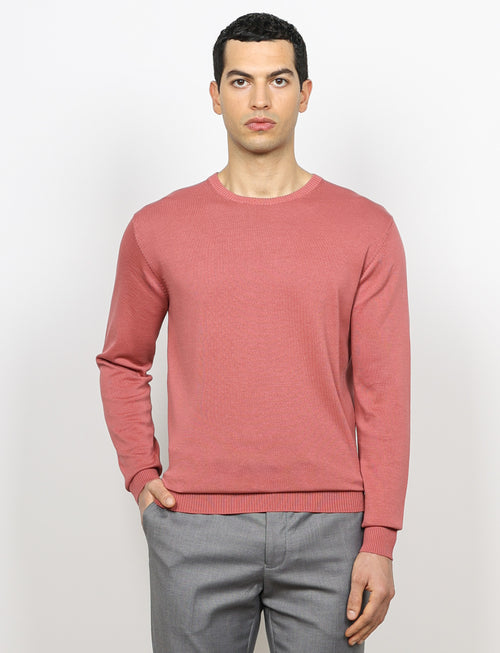 Maglia girocollo in cotone a maniche lunghe_Luigi Fusaro