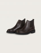 Stivaletto Chelsea in pelle con fondo in gomma |Colore:Testa di moro