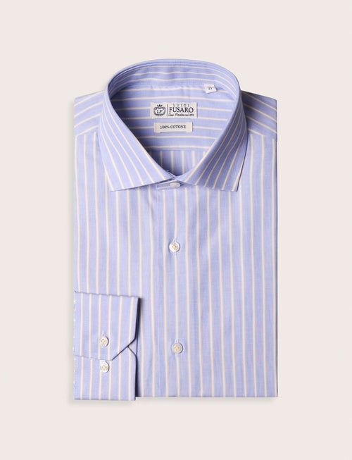 Camicia in cotone a righe verticali luigi fusaro