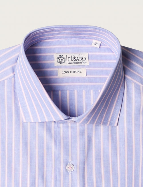 Camicia in cotone a righe verticali Luigi Fusaro