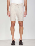 Bermuda in cotone mélange con coulisse luigi fusaro