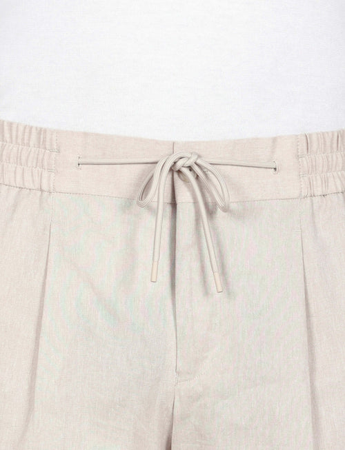 Bermuda in cotone mélange con coulisse luigi fusaro