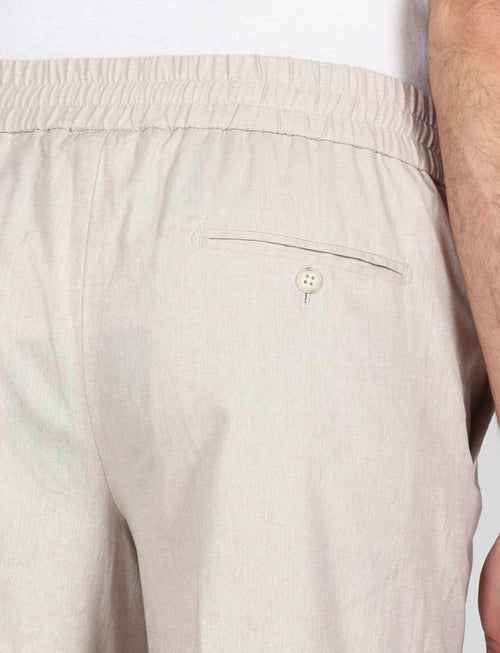 Bermuda in cotone mélange con coulisse luigi fusaro