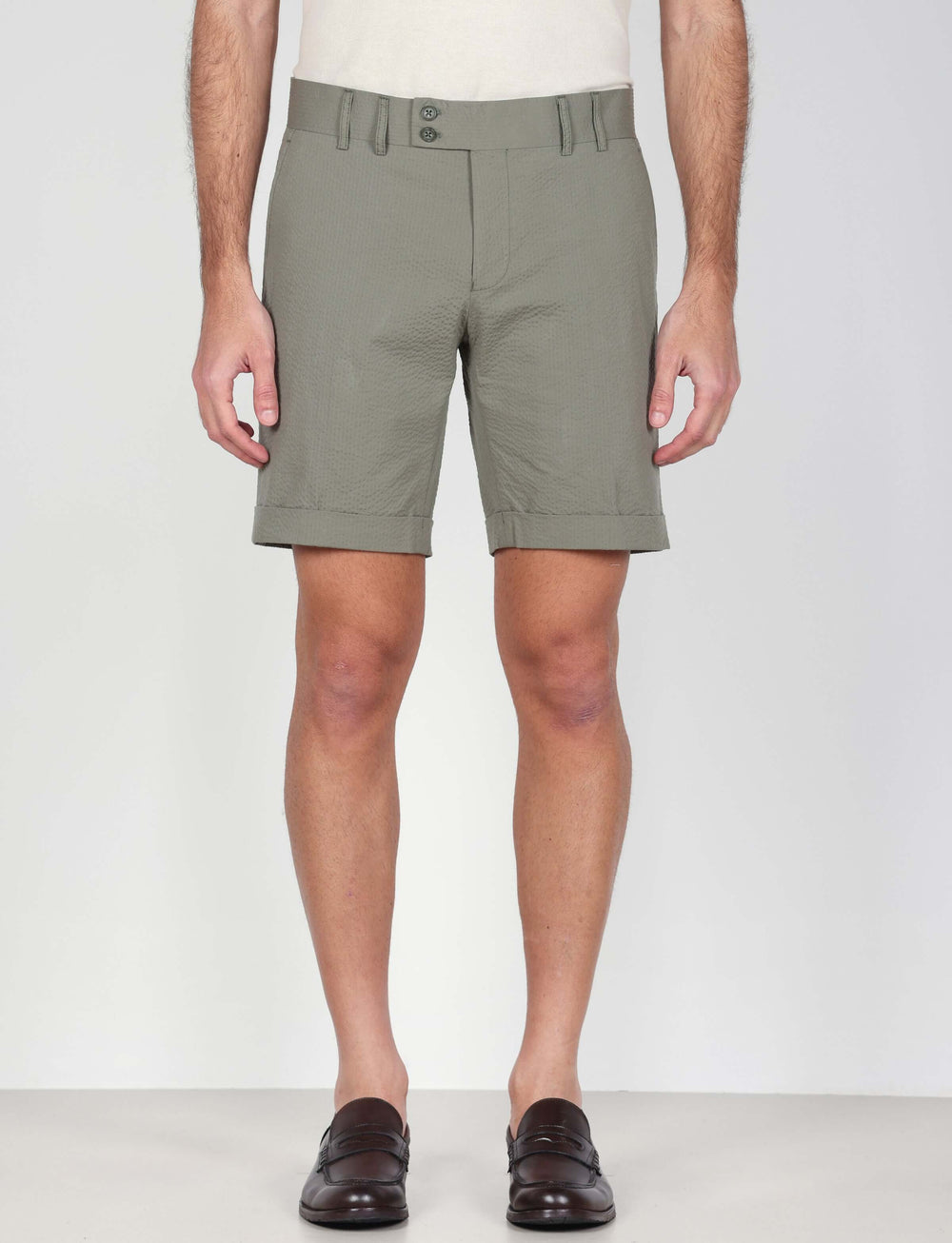 Bermuda in cotone goffrato