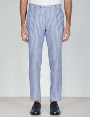 Pantaloni in lino a righe