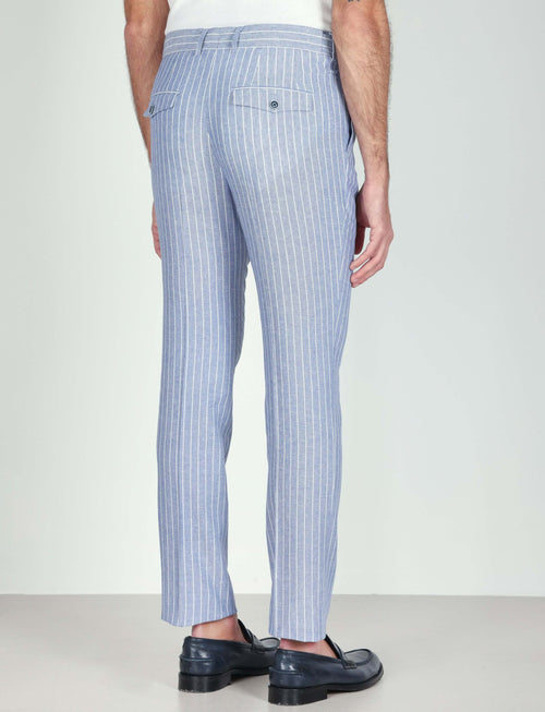 Pantaloni in lino a righe luigi fusaro