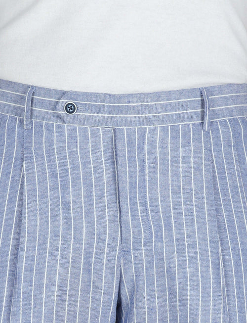 Pantaloni in lino a righe luigi fusaro
