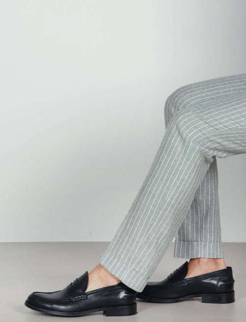 Pantaloni in lino a righe luigi fusaro