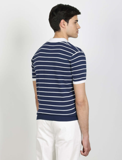 Polo a righe in cotone 100% luigi fusaro