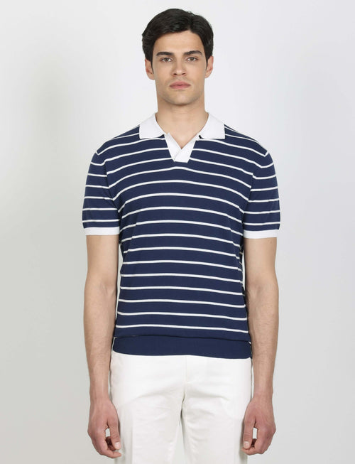 Polo a righe in cotone 100% luigi fusaro
