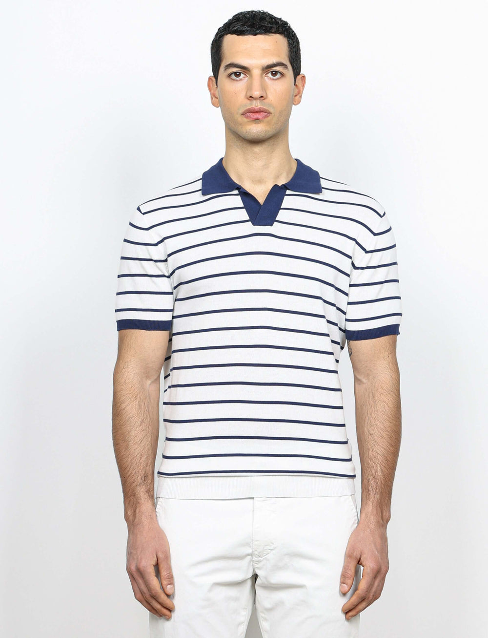 Polo a righe in cotone 100%