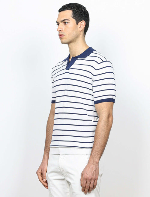Polo a righe in cotone 100% luigi fusaro