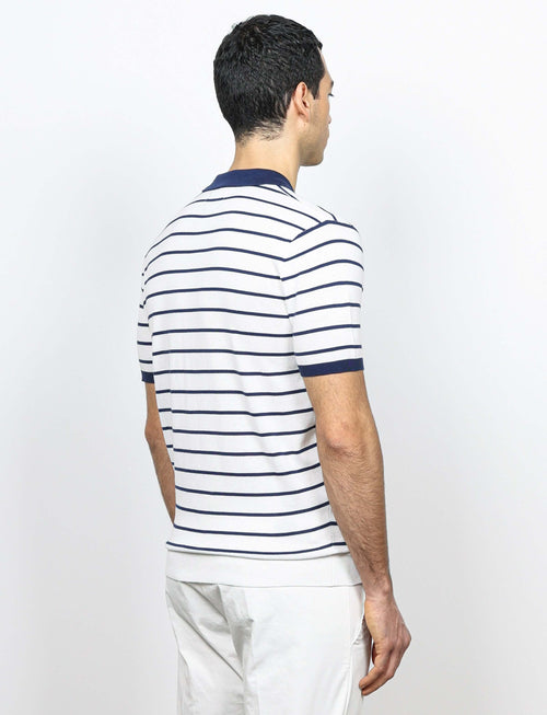 Polo a righe in cotone 100% luigi fusaro