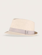 Cappello fedora in paglia con nastro a contrasto