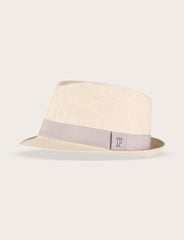 Cappello fedora in paglia con nastro a contrasto