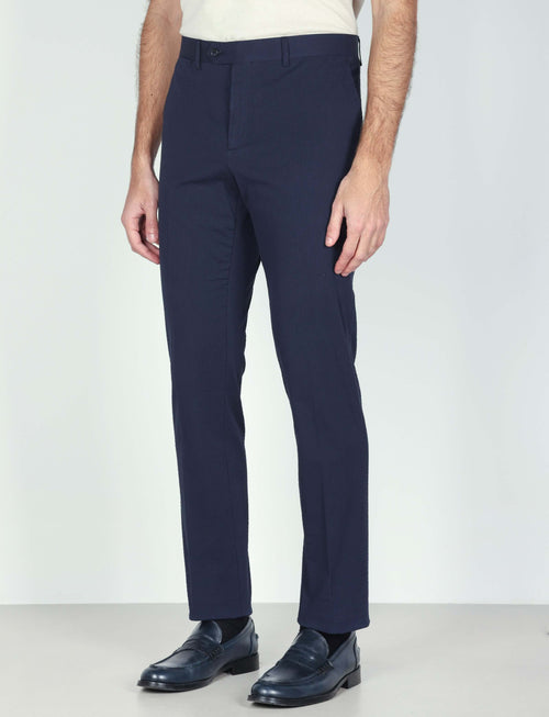 Pantaloni in cotone goffrato tinta unita luigi fusaro