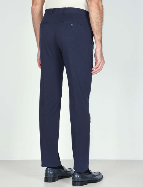 Pantaloni in cotone goffrato tinta unita luigi fusaro