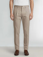 Pantaloni con pinces in cotone elasticizzato luigi fusaro