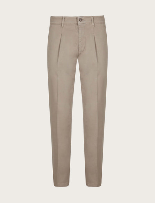 Pantaloni con pinces in cotone elasticizzato luigi fusaro