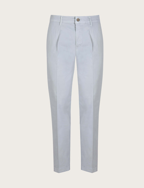 Pantaloni con pinces in cotone elasticizzato luigi fusaro